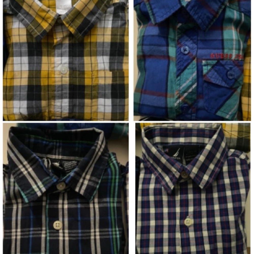3T Plaid Button-Up Shirts Set of 4